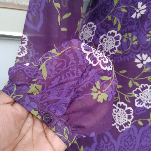 Jules James Long Sleeve Floral Blouse Size 10 - Picture 2 of 7